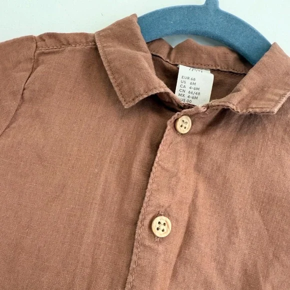H&M button down shirt 4-6 months - Picture 2 of 4